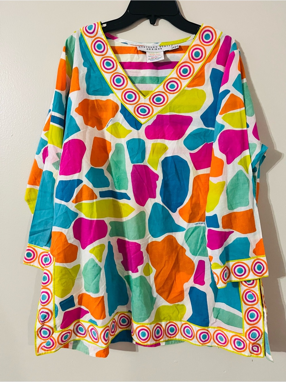 Gretchen Scott Designs Vibrant V-Neck Tunic Size L